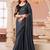 Grey georgette designer lace border saree with heavy work blouse for wedding party