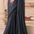 Grey georgette designer lace border saree with heavy work blouse for wedding party