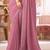 Onion pink georgette designer lace border saree with heavy work blouse for wedding party