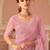 Pink georgette designer lace border saree with heavy work blouse for wedding party