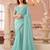 Celsete light sky blue georgette designer lace border saree with heavy work blouse for wedding party