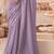 Lilac georgette designer lace border saree with heavy work blouse for wedding party