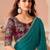 Pine green satin designer lace border saree with heavy work blouse for wedding party