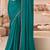 Pine green satin designer lace border saree with heavy work blouse for wedding party