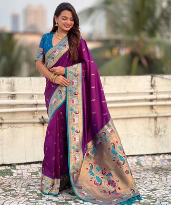 Soft silk swan rajhans paithani saree 2