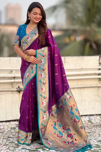 Soft silk swan rajhans paithani saree