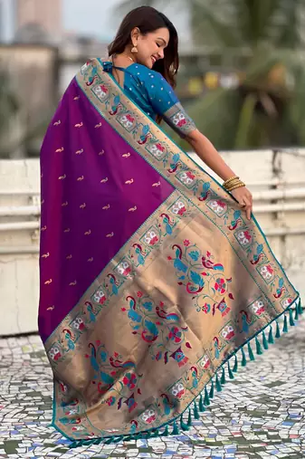 Soft silk swan rajhans paithani saree