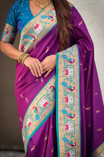 Soft silk swan rajhans paithani saree