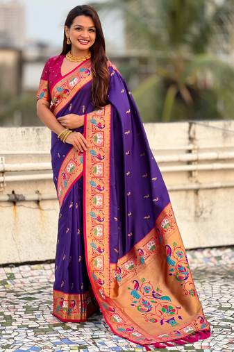 Soft silk swan rajhans paithani saree