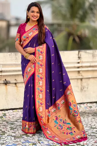 Soft silk swan rajhans paithani saree