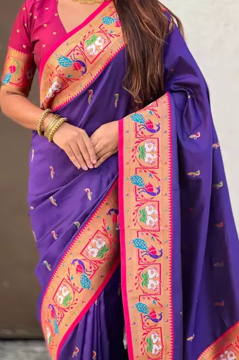 Soft silk swan rajhans paithani saree