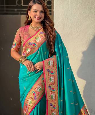 Soft silk swan rajhans paithani saree 2