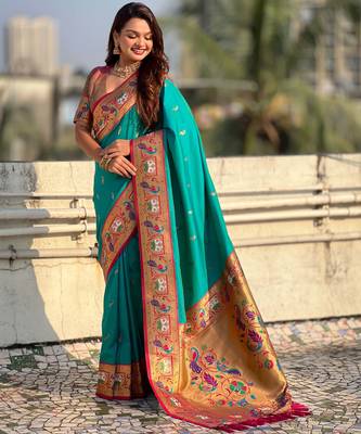 Soft silk swan rajhans paithani saree 5