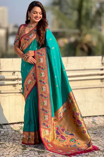 Soft silk swan rajhans paithani saree