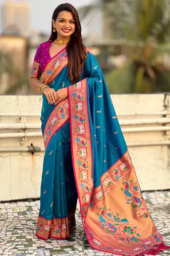 Soft silk swan rajhans paithani saree