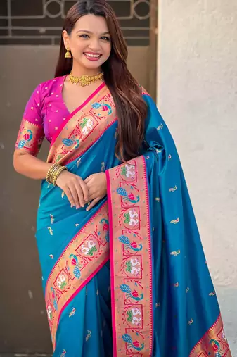 Soft silk swan rajhans paithani saree