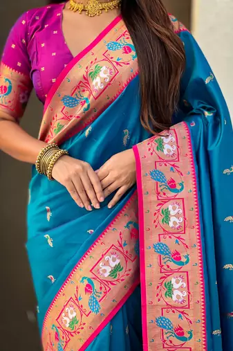Soft silk swan rajhans paithani saree