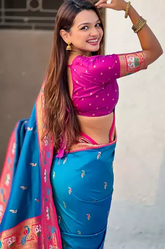 Soft silk swan rajhans paithani saree