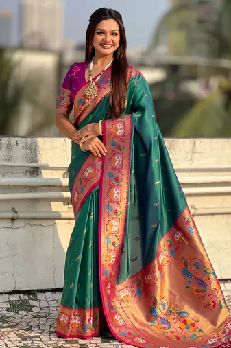 Soft silk swan rajhans paithani saree