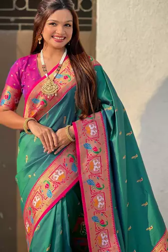 Soft silk swan rajhans paithani saree
