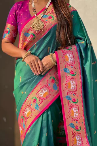 Soft silk swan rajhans paithani saree