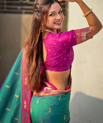 Soft silk swan rajhans paithani saree 4