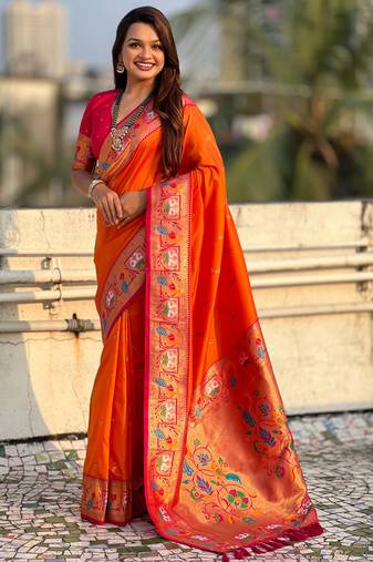 Soft silk swan rajhans paithani saree