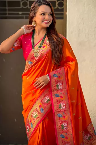 Soft silk swan rajhans paithani saree