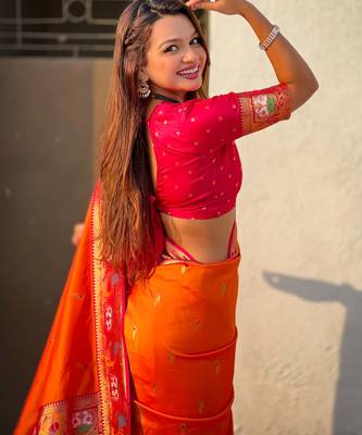 Soft silk swan rajhans paithani saree 4