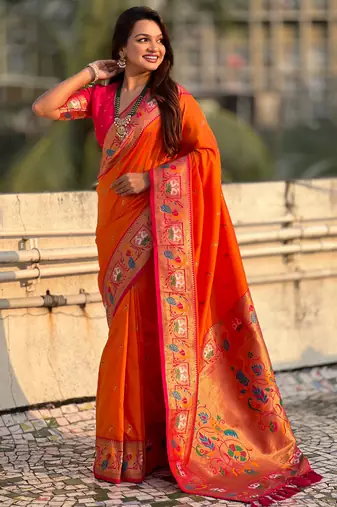Soft silk swan rajhans paithani saree