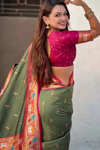 Soft silk swan rajhans paithani saree