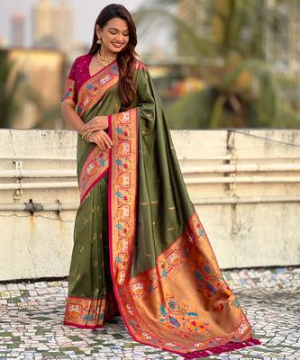 Soft silk swan rajhans paithani saree 5