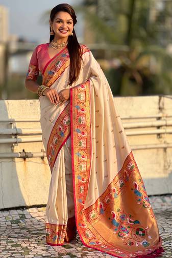 Soft silk swan rajhans paithani saree
