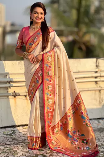 Soft silk swan rajhans paithani saree