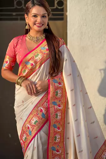 Soft silk swan rajhans paithani saree
