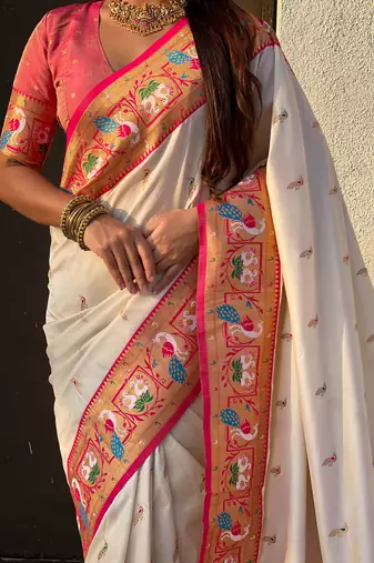 Soft silk swan rajhans paithani saree