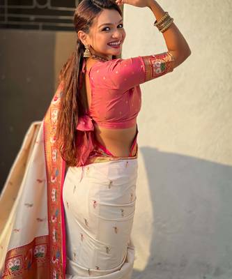 Soft silk swan rajhans paithani saree 4