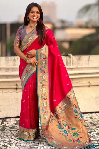 Soft silk swan rajhans paithani saree