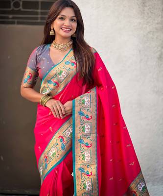 Soft silk swan rajhans paithani saree 2