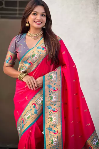 Soft silk swan rajhans paithani saree
