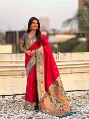 Soft silk swan rajhans paithani saree 5