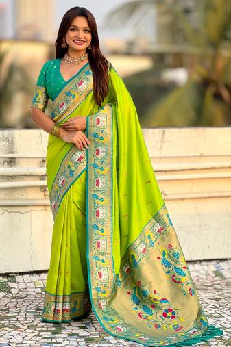 Soft silk swan rajhans paithani saree