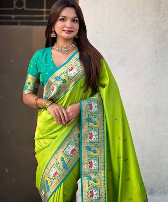 Soft silk swan rajhans paithani saree 2