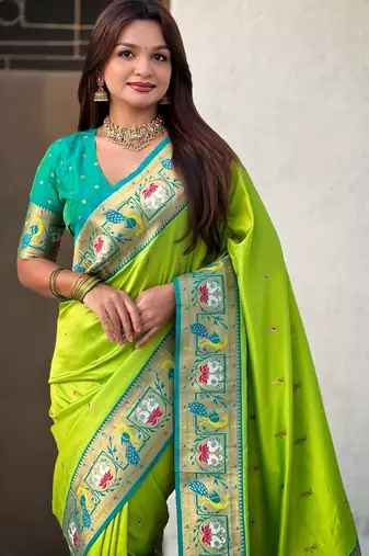 Soft silk swan rajhans paithani saree