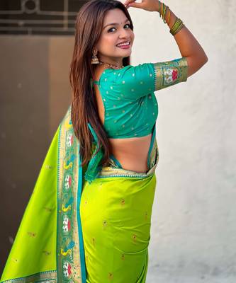 Soft silk swan rajhans paithani saree 4