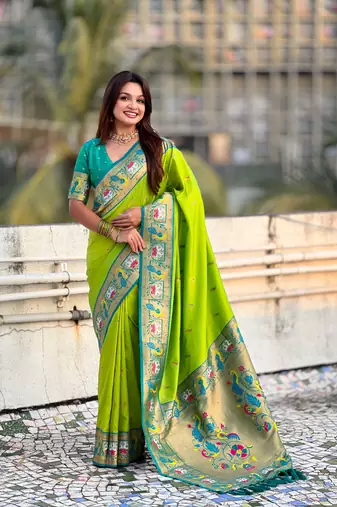 Soft silk swan rajhans paithani saree