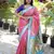 pink woven paithani silk blend saree with blouse