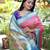 pink woven paithani silk blend saree with blouse