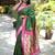 green woven paithani silk blend saree with blouse