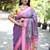 purple woven paithani silk blend saree with blouse